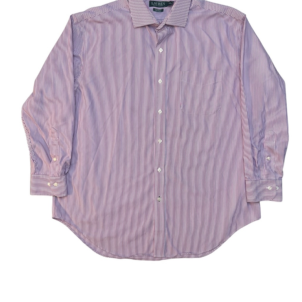 Lauren Ralph Lauren Button Up Classic Fit Non Iron 17.5 32/33 Striped Multicolor